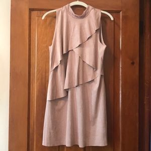 Zara Woman Pink micro suede cocktail dress